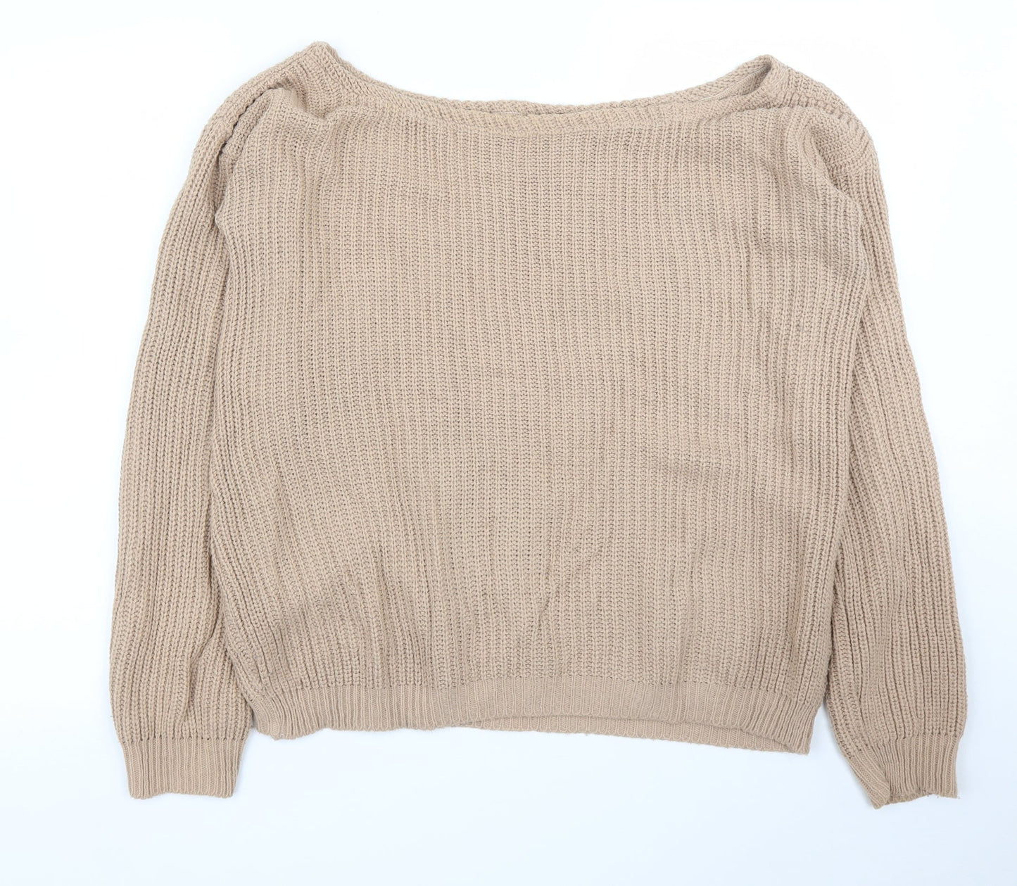 Womens UK Size L Missguided Beige Pullover Jumper