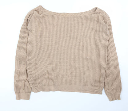 Womens UK Size L Missguided Beige Pullover Jumper