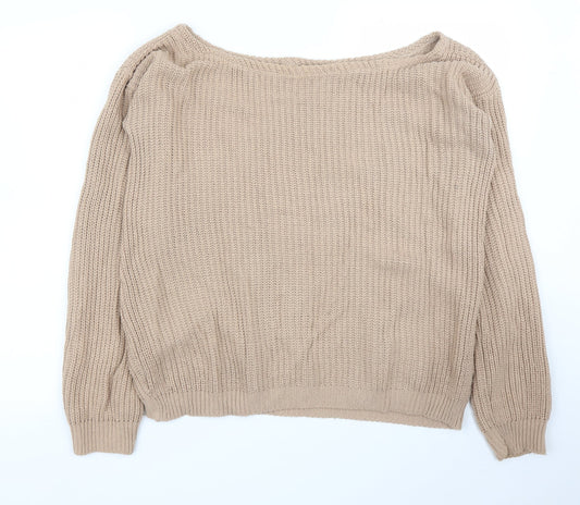 Womens UK Size L Missguided Beige Pullover Jumper