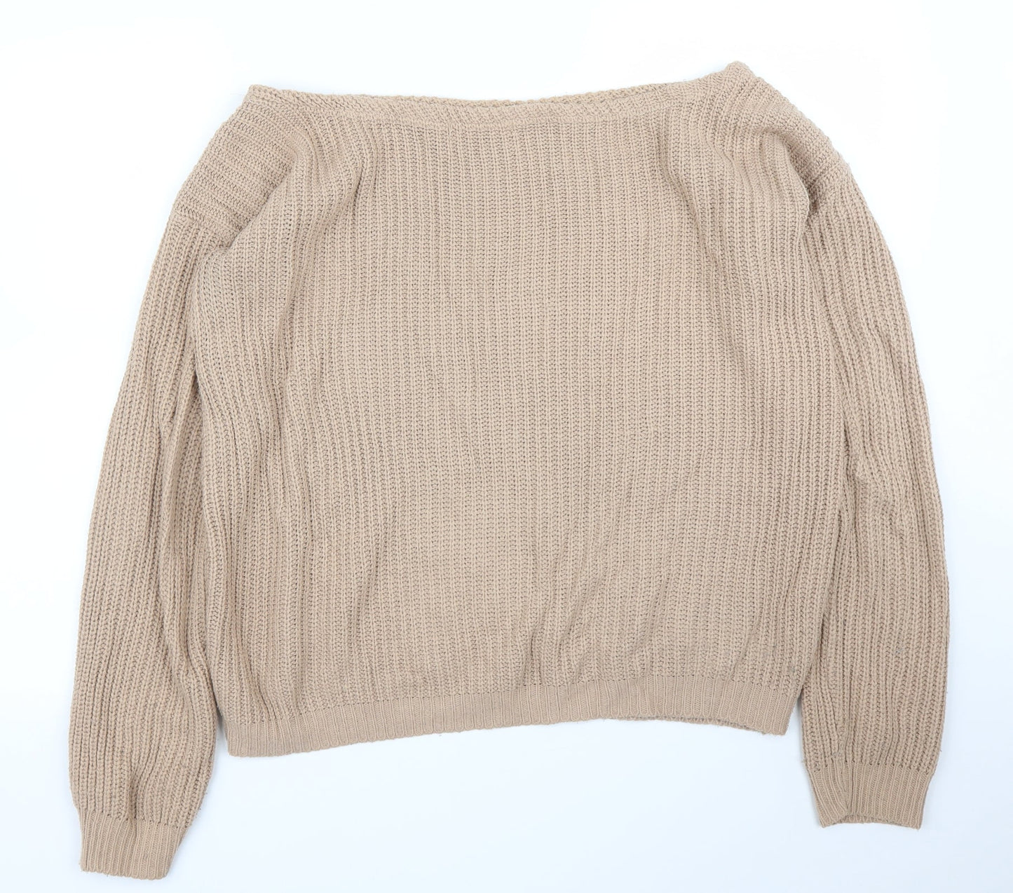 Womens UK Size L Missguided Beige Pullover Jumper