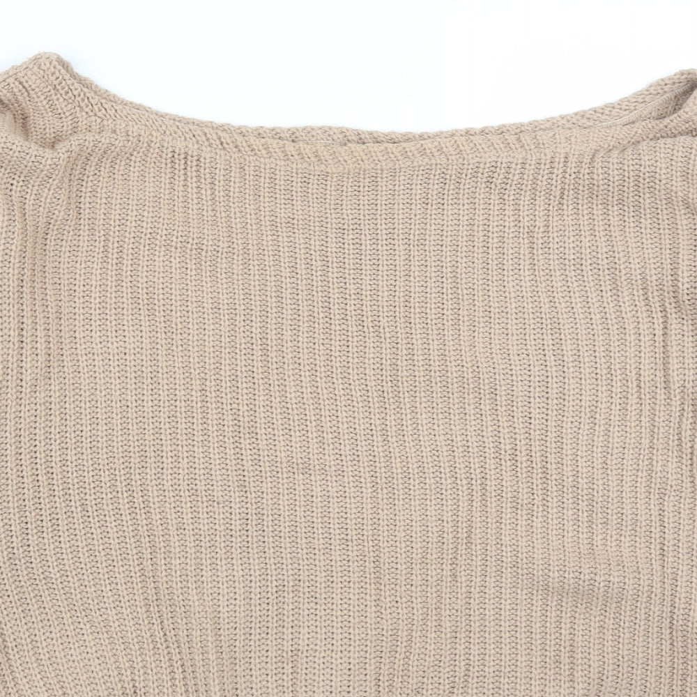 Womens UK Size L Missguided Beige Pullover Jumper
