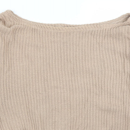 Womens UK Size L Missguided Beige Pullover Jumper