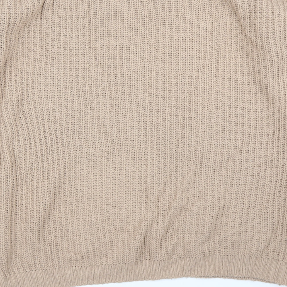Womens UK Size L Missguided Beige Pullover Jumper