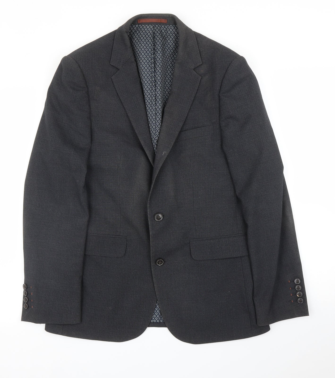Mens UK Size 38 Burton Regular Grey Suit Jacket