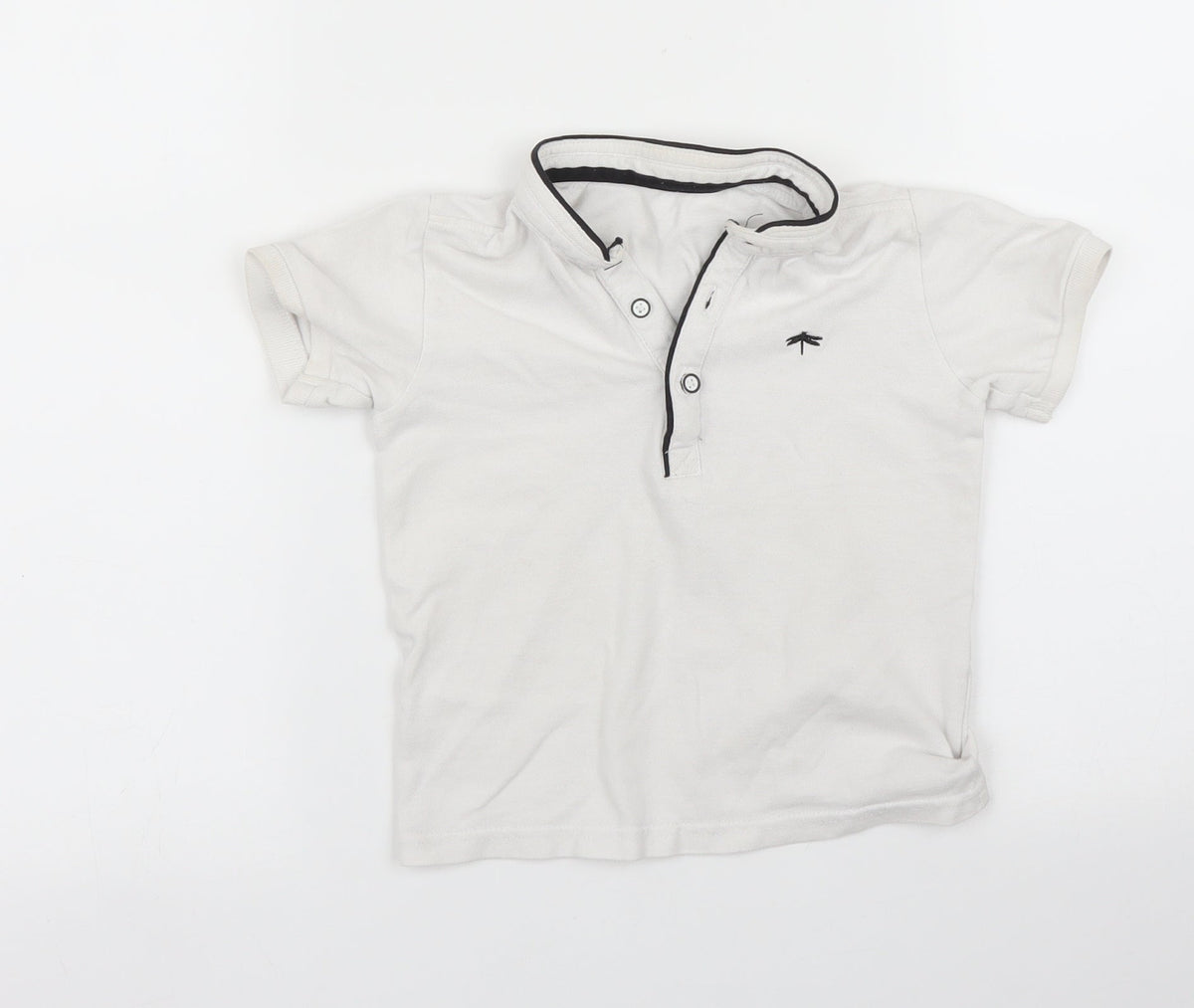 Front view of Matalan boys’ white basic polo, size 3, years