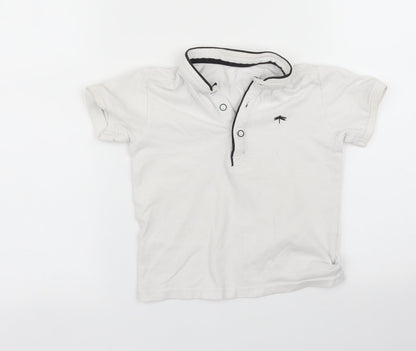 Front view of Matalan boys’ white basic polo, size 3, years