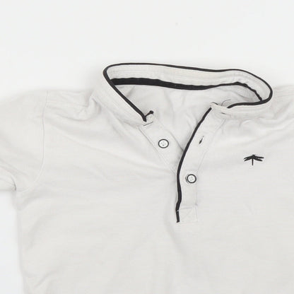 Close-up detail of Matalan boys’ white basic polo, size 3, years