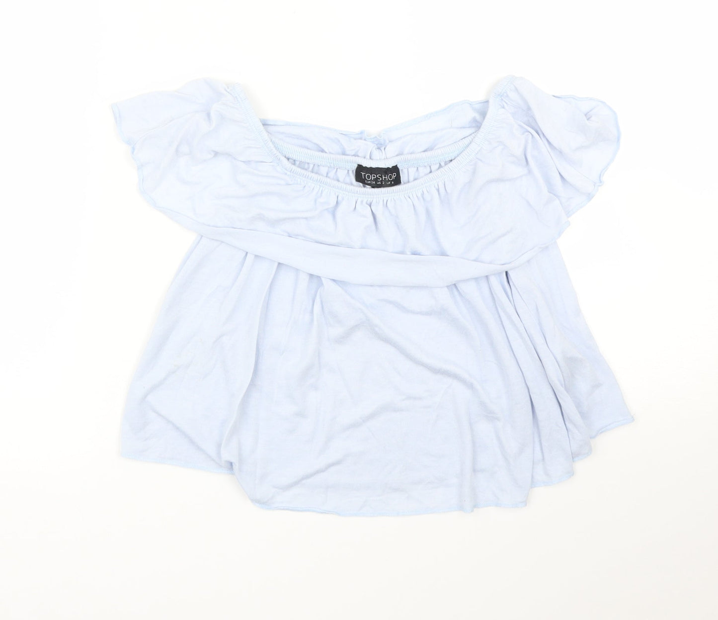 Womens UK Size 6 Topshop Blue Basic Blouse