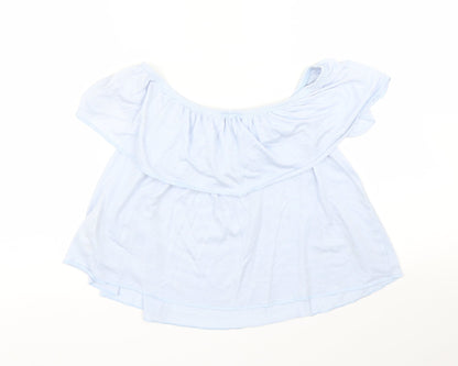 Womens UK Size 6 Topshop Blue Basic Blouse