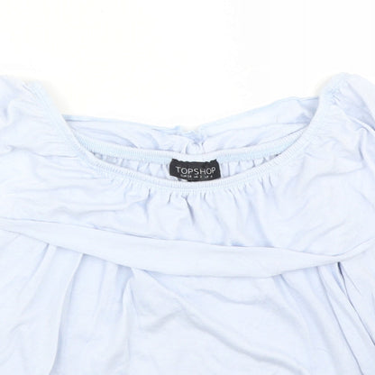Womens UK Size 6 Topshop Blue Basic Blouse