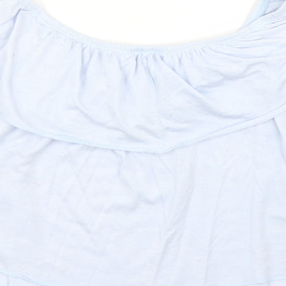 Womens UK Size 6 Topshop Blue Basic Blouse