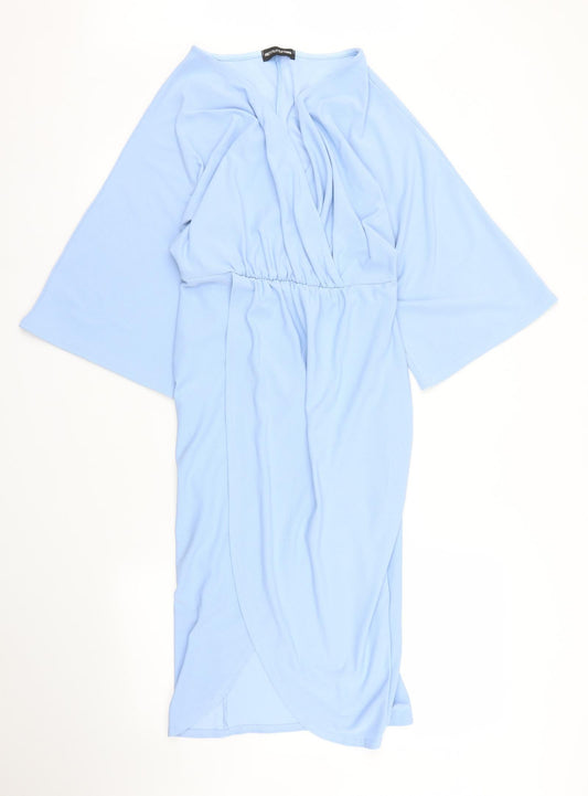 PRETTYLITTLETHING Womens Blue   Wrap Dress  Size 8
