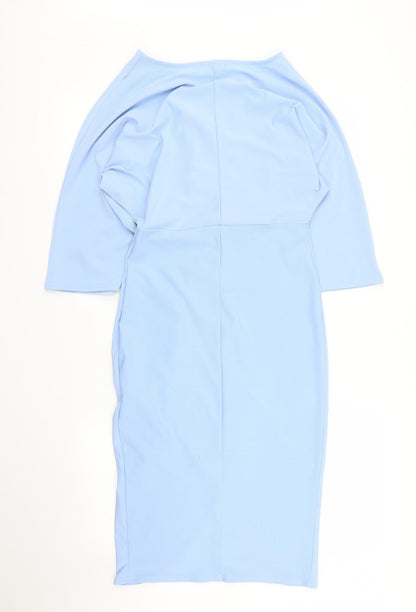 PRETTYLITTLETHING Womens Blue   Wrap Dress  Size 8