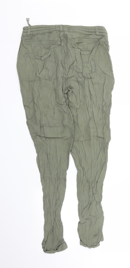 Womens UK Size 8 Dorothy Perkins Regular Fit Capri Green Trousers