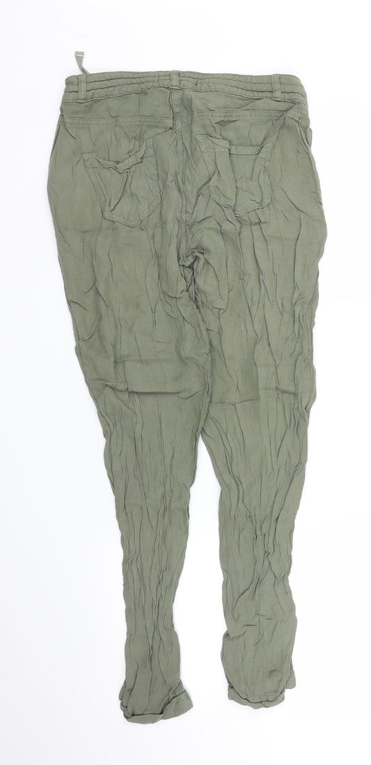 Womens UK Size 8 Dorothy Perkins Regular Fit Capri Green Trousers