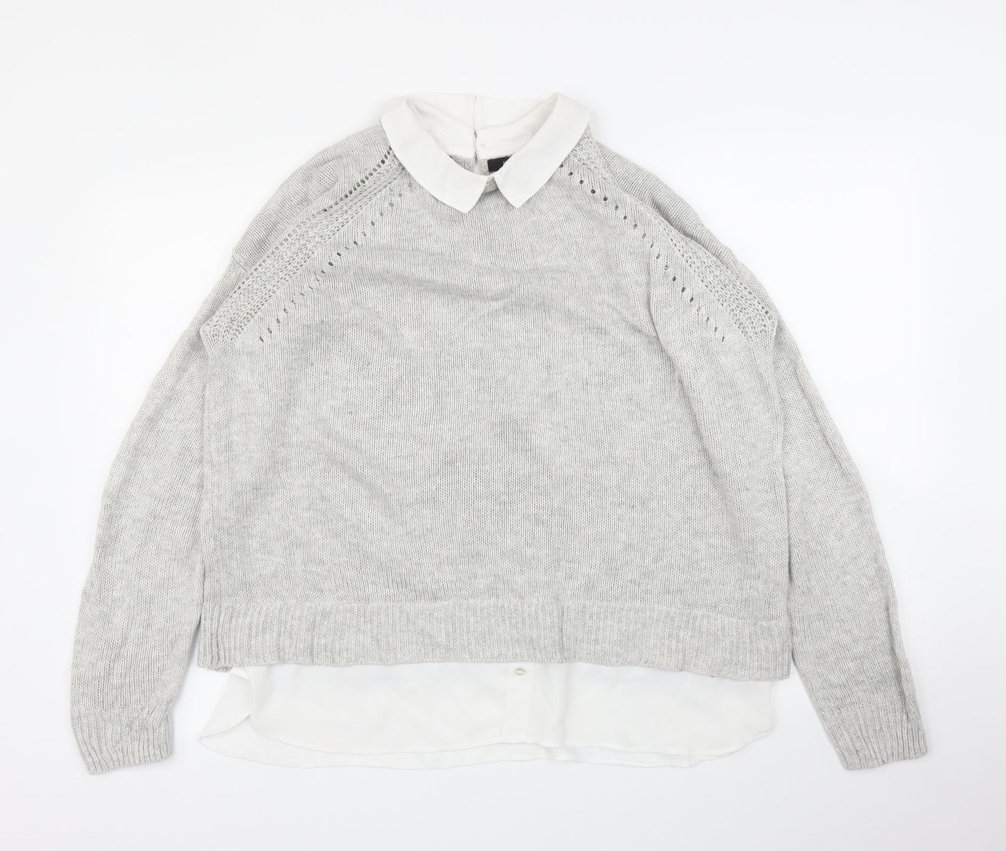 Womens UK Size 16 M&Co Grey Pullover Jumper