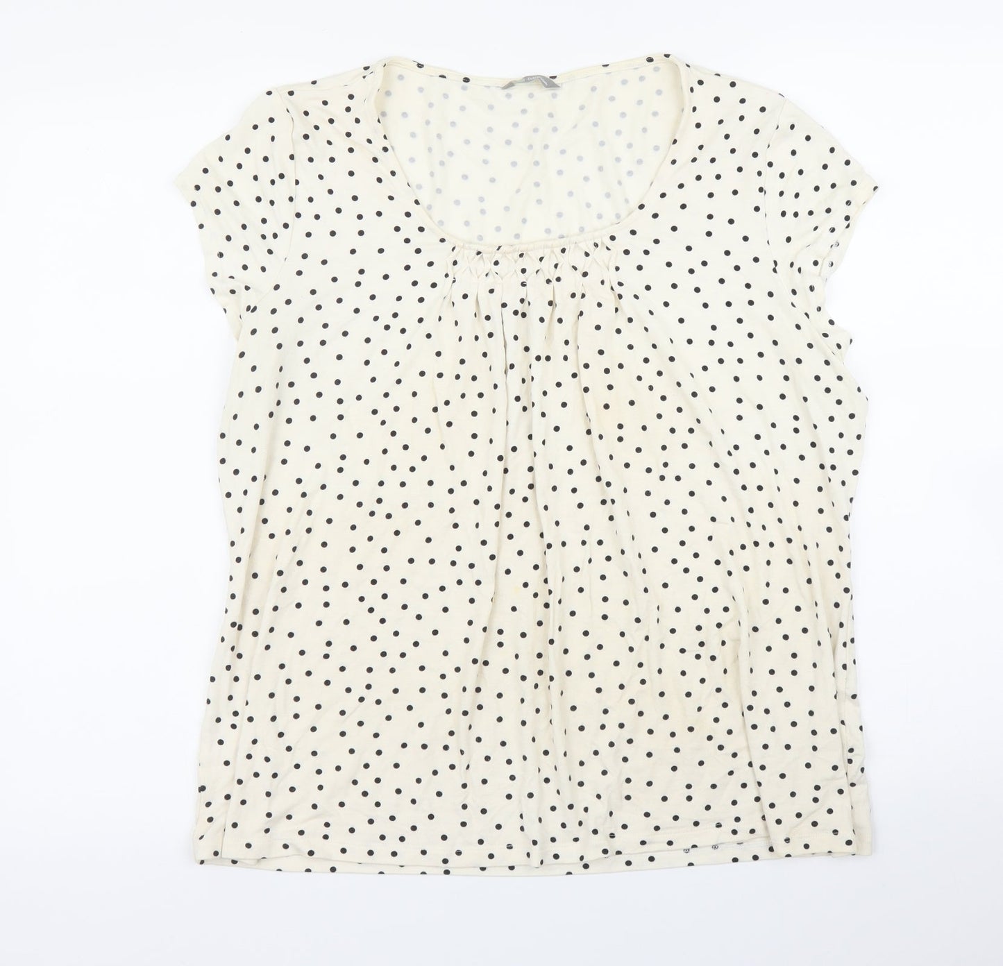 Womens UK Size M m&s Beige Basic Blouse