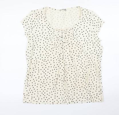 Womens UK Size M m&s Beige Basic Blouse