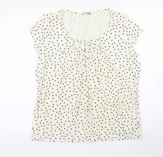 m&s Womens Beige Polka Dot  Basic Blouse Size M