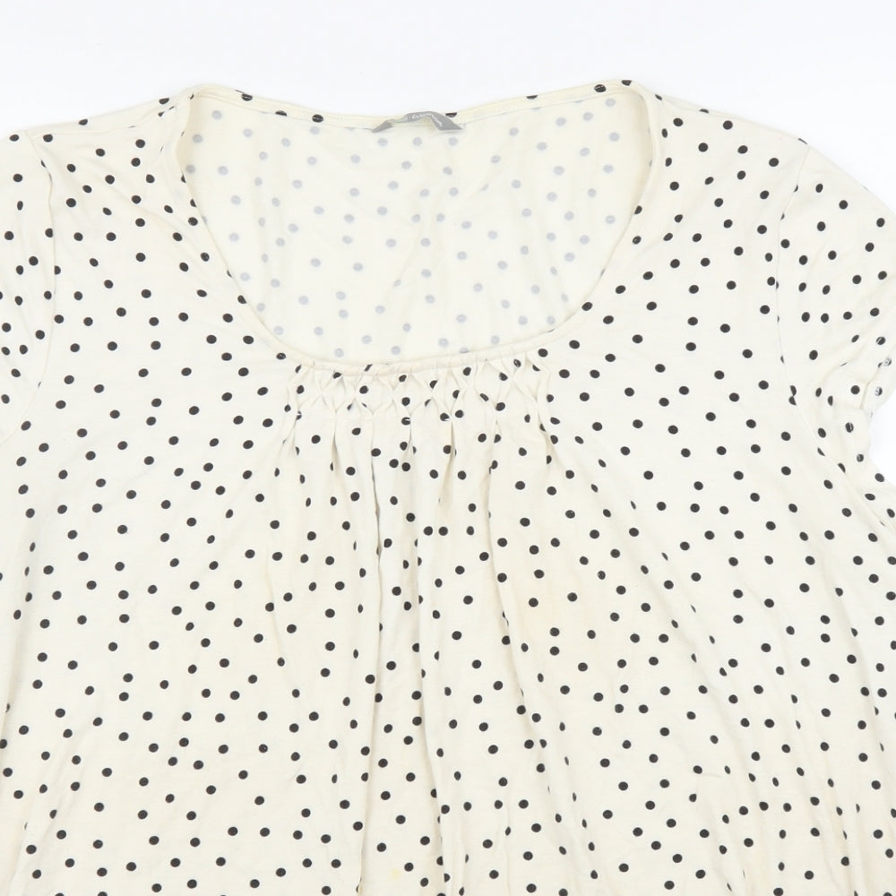 Womens UK Size M m&s Beige Basic Blouse