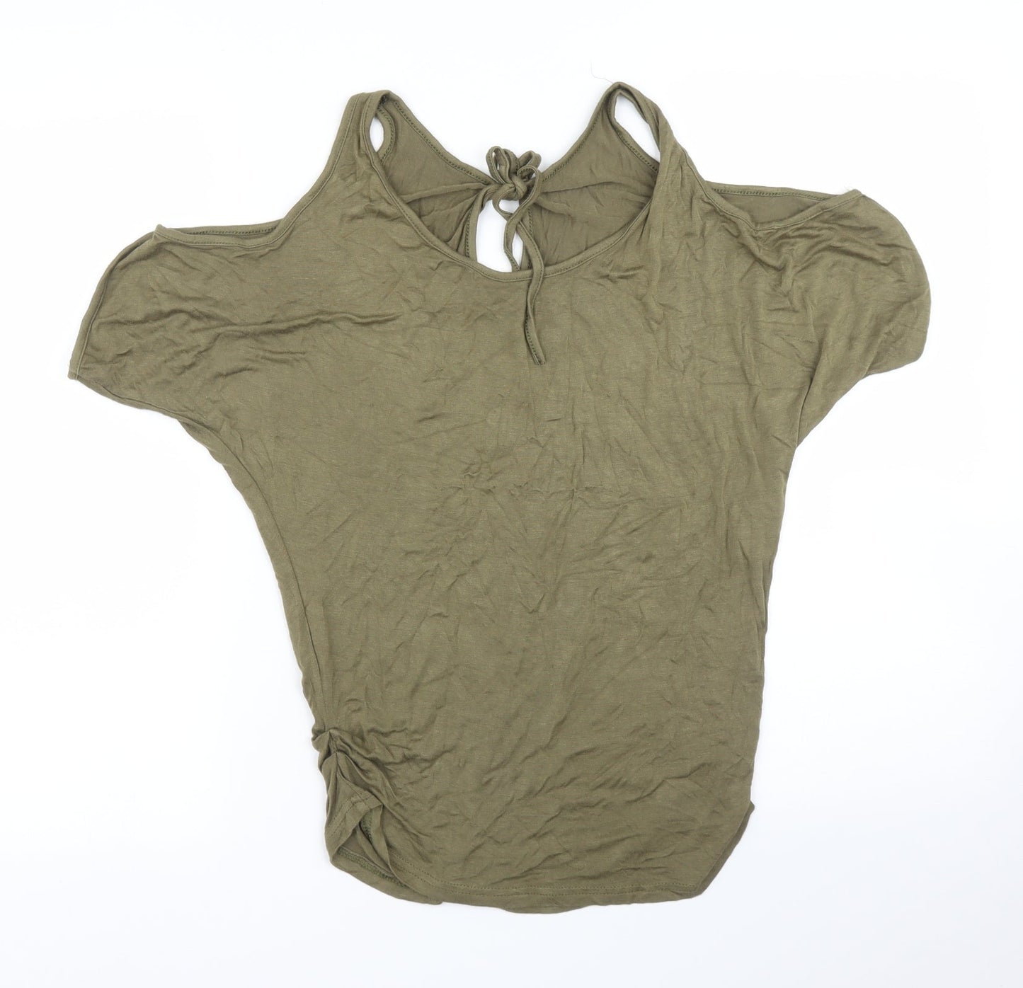 Womens UK Size S Preworn Green Basic Blouse