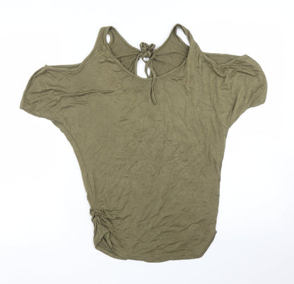 Womens UK Size S Preworn Green Basic Blouse