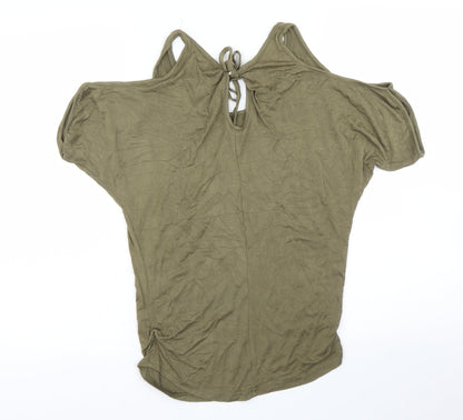 Womens UK Size S Preworn Green Basic Blouse