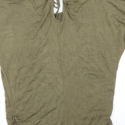 Womens UK Size S Preworn Green Basic Blouse