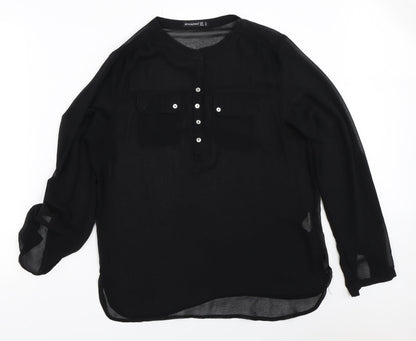 Womens UK Size 8 Atmosphere Black Basic Blouse