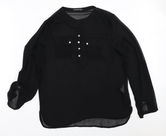 Womens UK Size 8 Atmosphere Black Basic Blouse