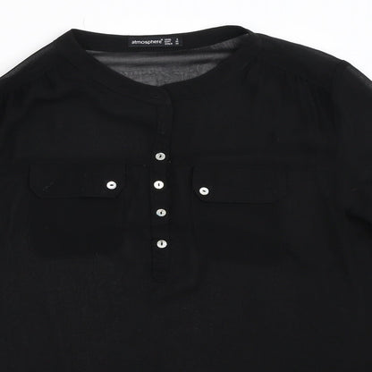 Womens UK Size 8 Atmosphere Black Basic Blouse