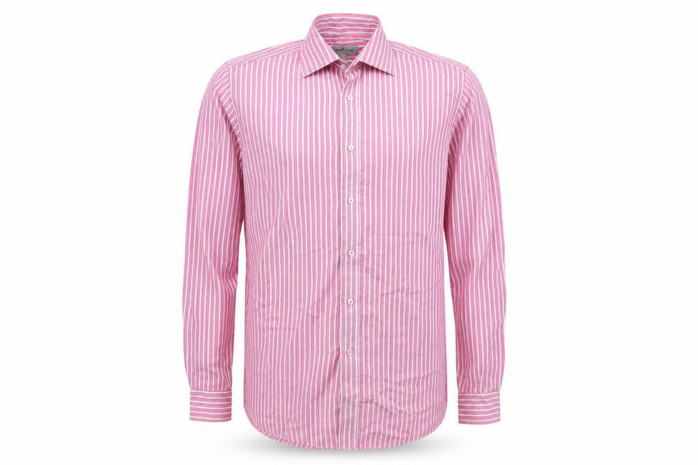Mens UK Size 15.5 Taylor & Wright Pink  Button-Up Long Sleeve Casual Shirt