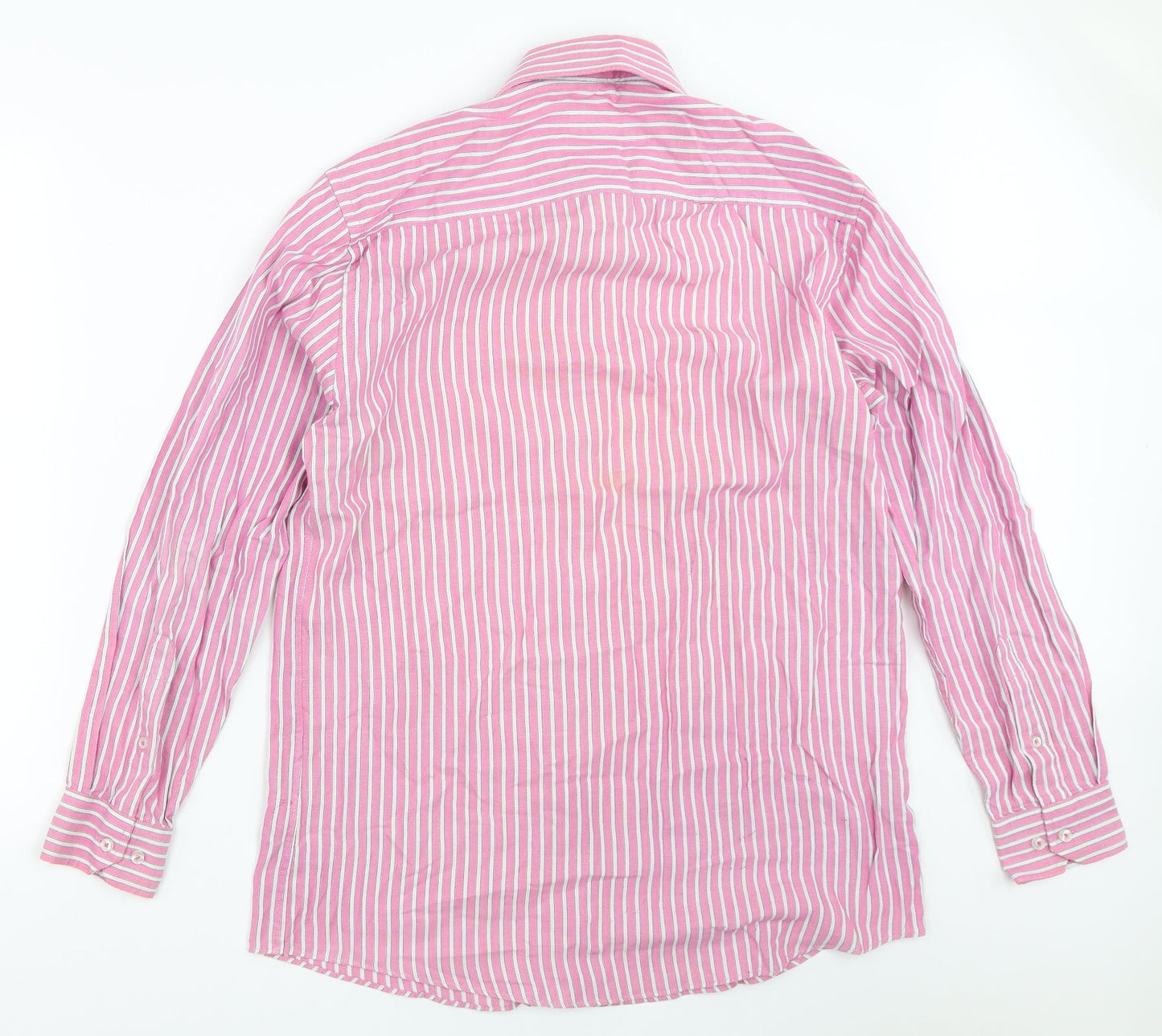 Taylor & Wright Mens Pink Striped   Button-Up Size 15.5