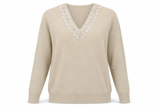Womens UK Size 12 Classics Beige Pullover Jumper