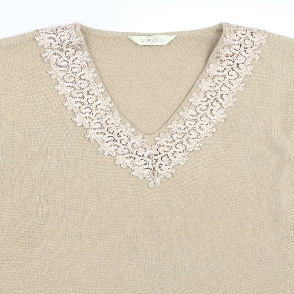 Classics Womens Beige   Pullover Jumper Size 12