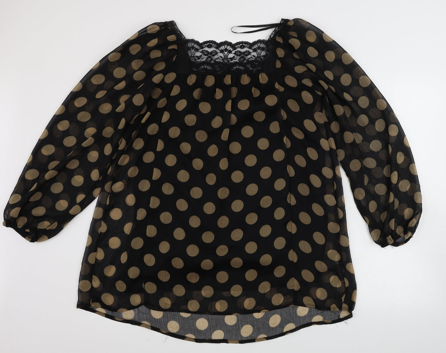 AX Womens Brown Polka Dot  Basic Blouse Size 8