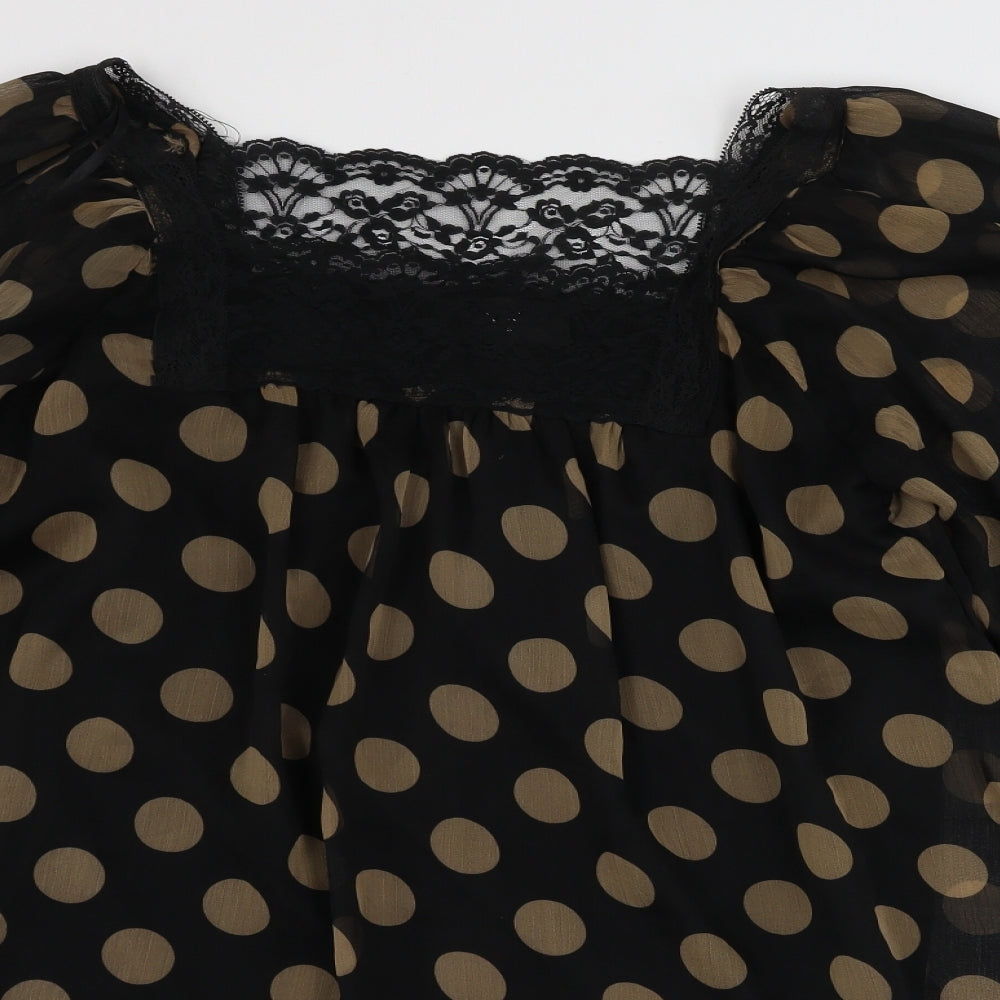AX Womens Brown Polka Dot  Basic Blouse Size 8