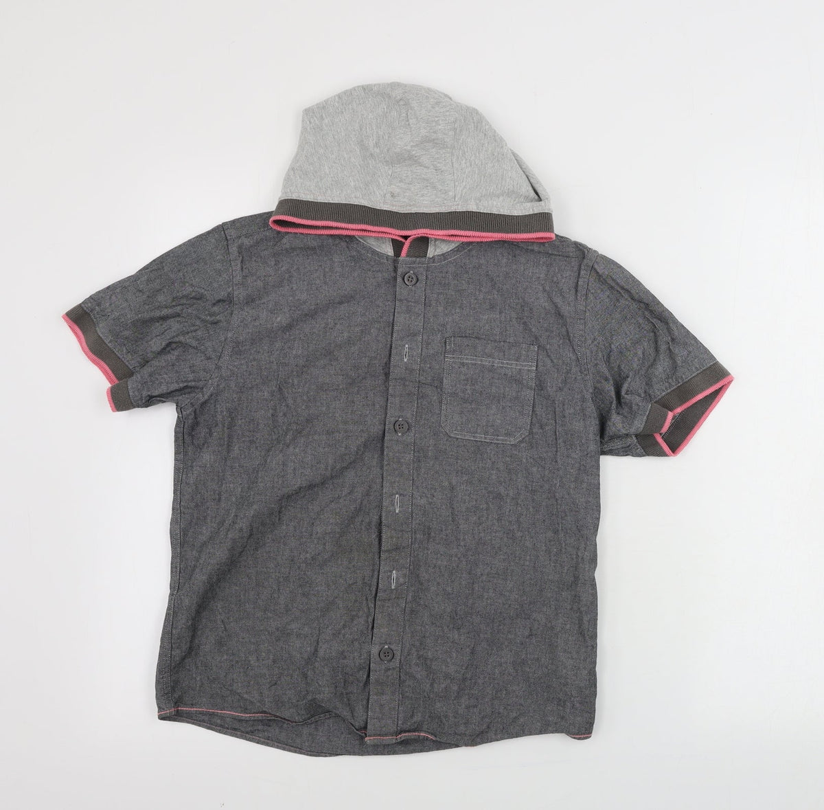 Additional front view of Marks & Spencer girls’ grey basic button-up, size 11, years
