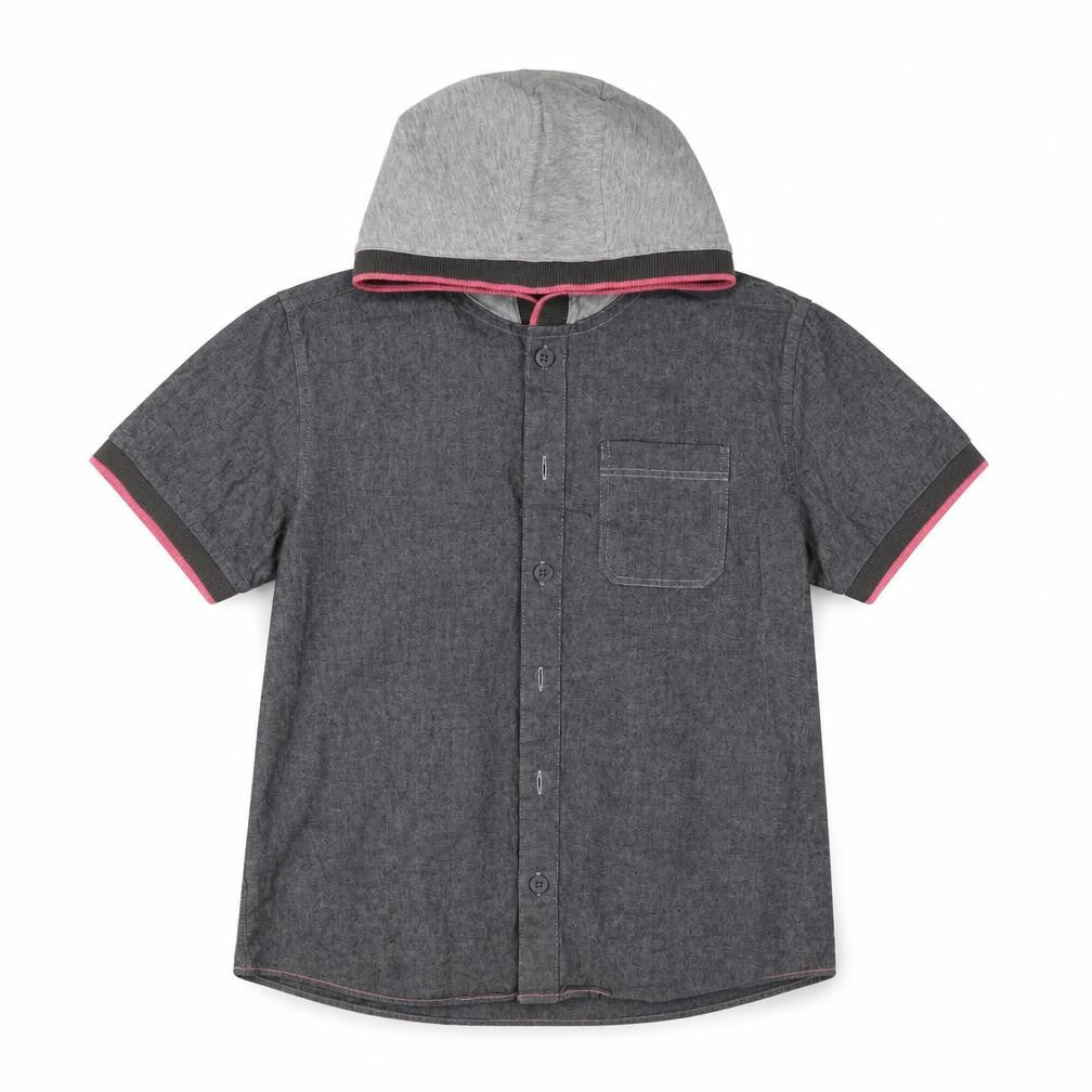 Front view of Marks & Spencer girls’ grey basic button-up, size 11, years