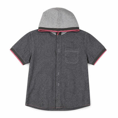 Front view of Marks & Spencer girls’ grey basic button-up, size 11, years