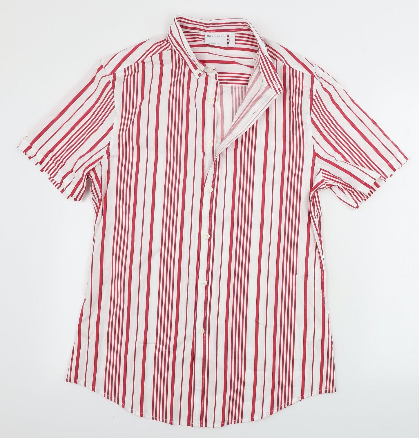 ASOS  Mens White Striped   Button-Up Size S