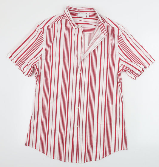 ASOS  Mens White Striped   Button-Up Size S