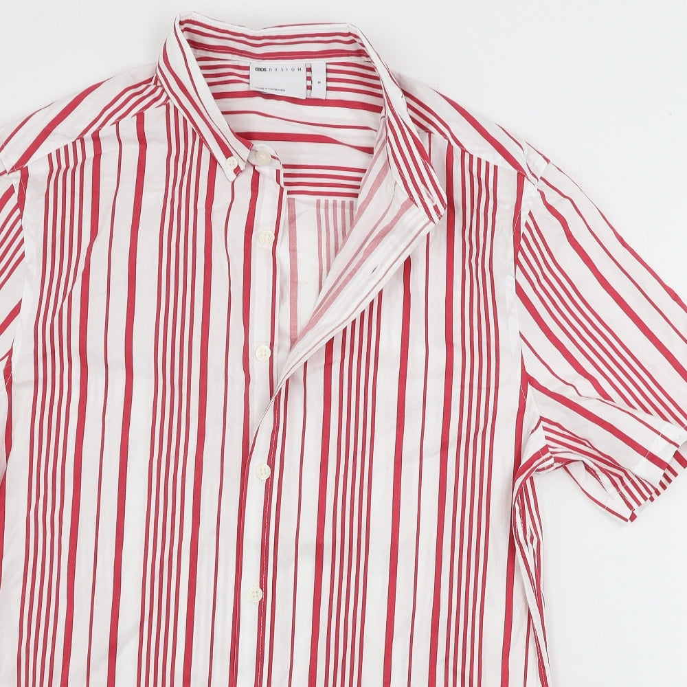 ASOS  Mens White Striped   Button-Up Size S
