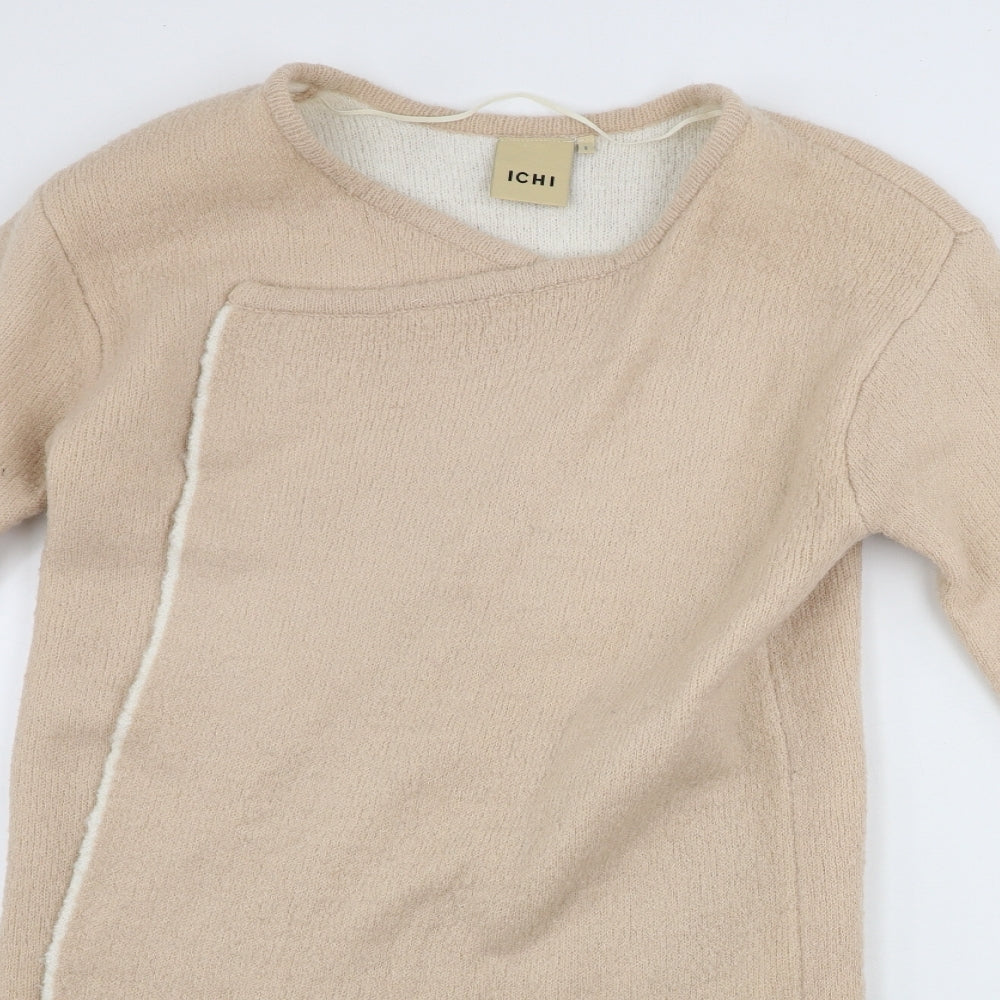 Womens UK Size S ICHI Beige Cardigan Jumper