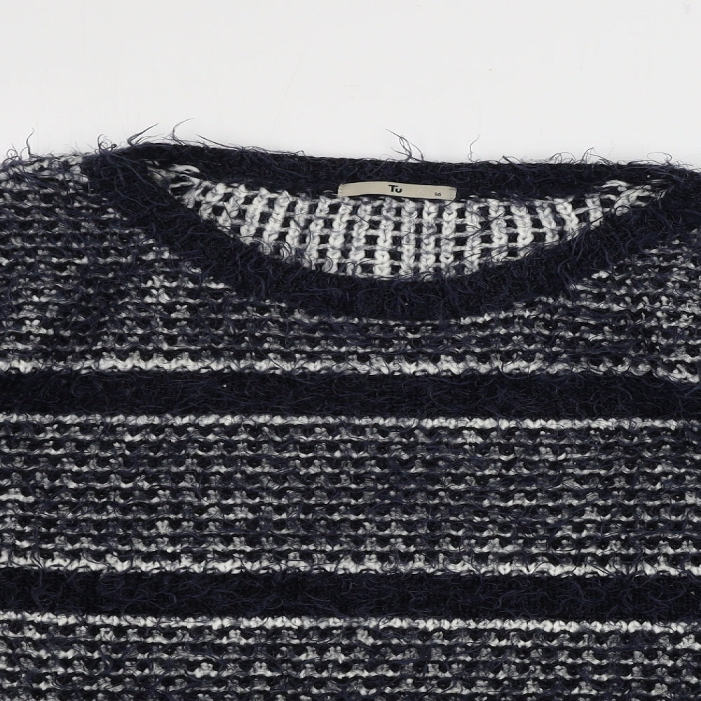 TU Womens Blue Striped  Pullover Jumper Size 16