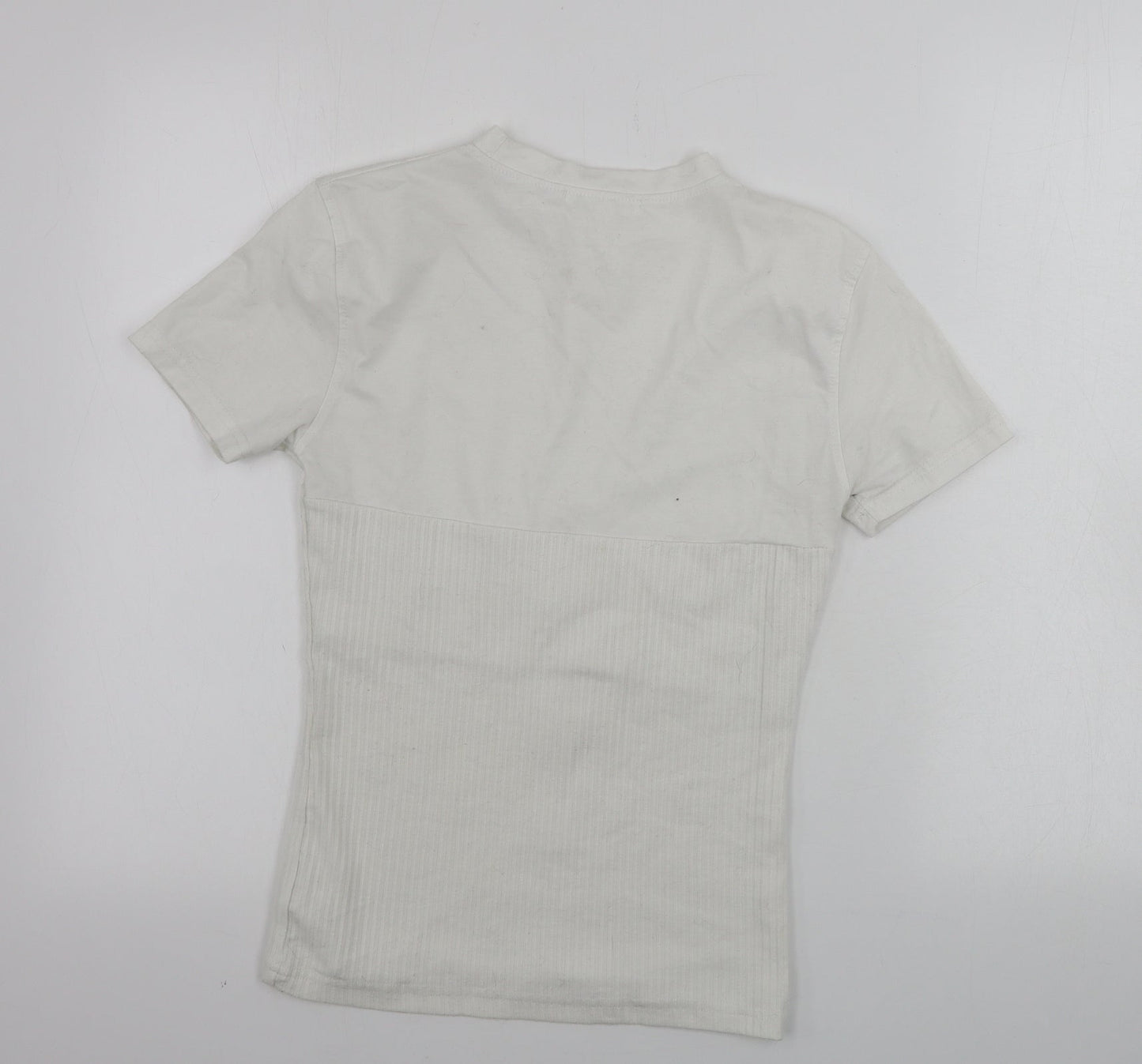 Womens UK Size 6 Missguided Ivory Basic T-Shirt