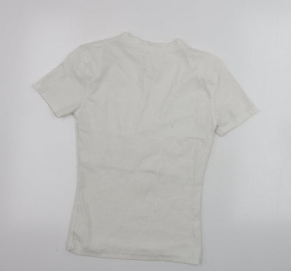 Womens UK Size 6 Missguided Ivory Basic T-Shirt