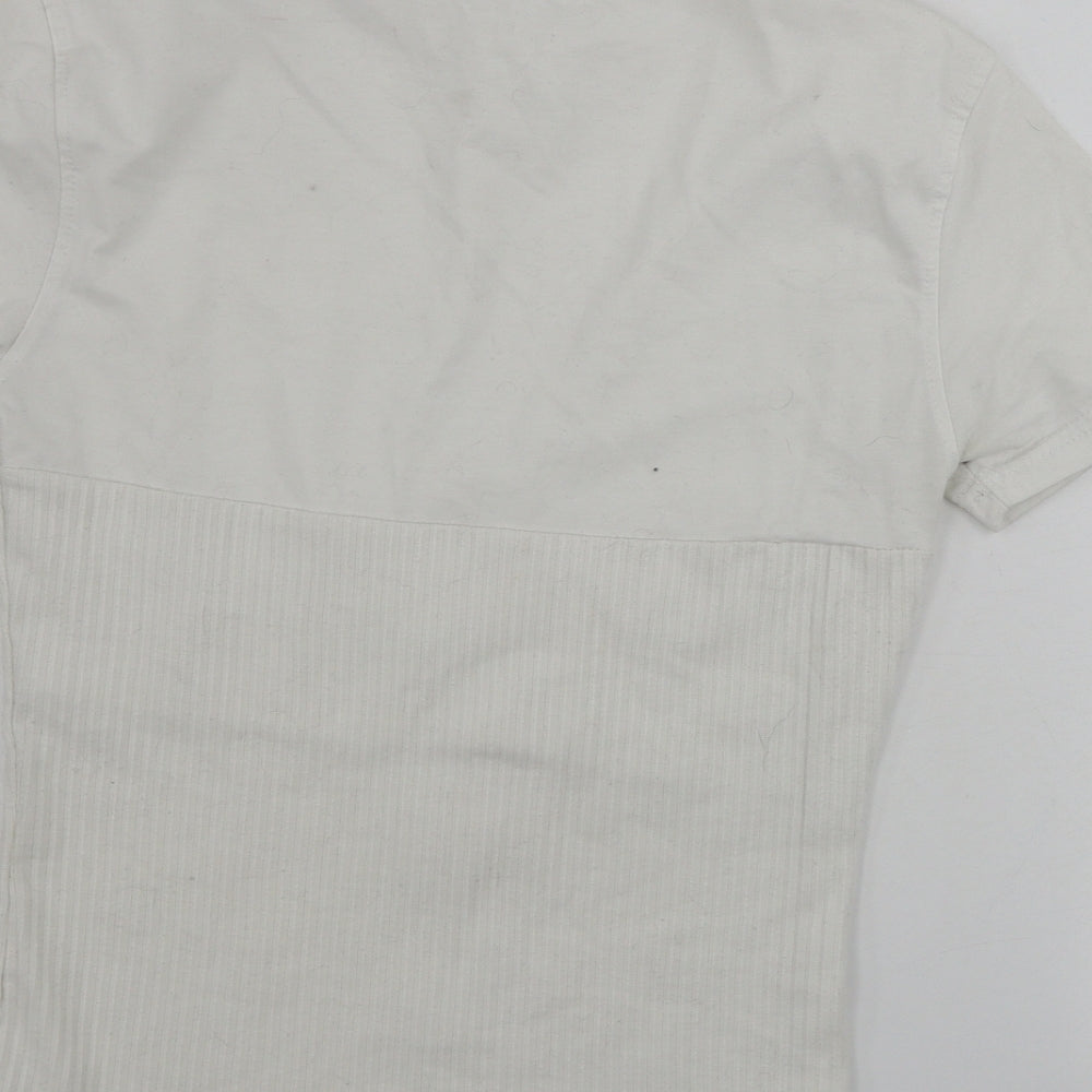 Womens UK Size 6 Missguided Ivory Basic T-Shirt