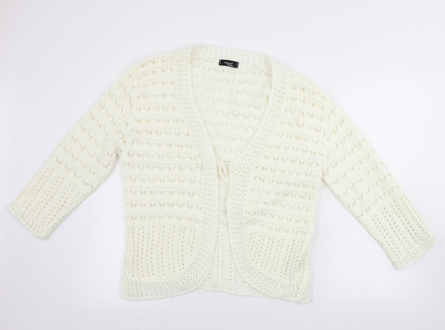 Womens UK Size L glimpse design Ivory Cardigan Jumper