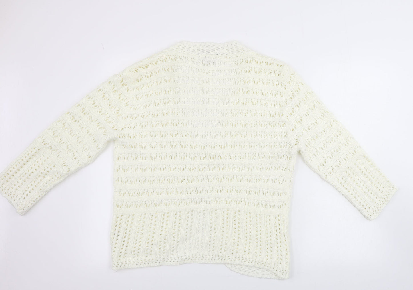 Womens UK Size L glimpse design Ivory Cardigan Jumper